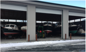 Your Boat stays dry and protected from the Winter Elements in our Boat Storage Buildings