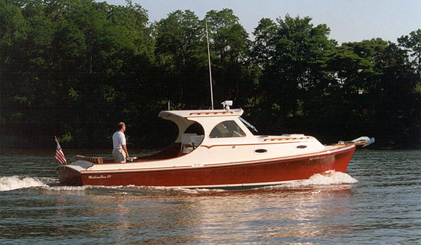 A person riding a custom boat